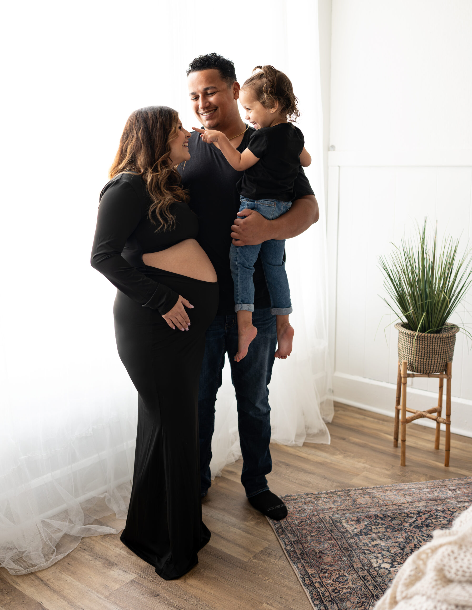 Family photoshoot in a studio